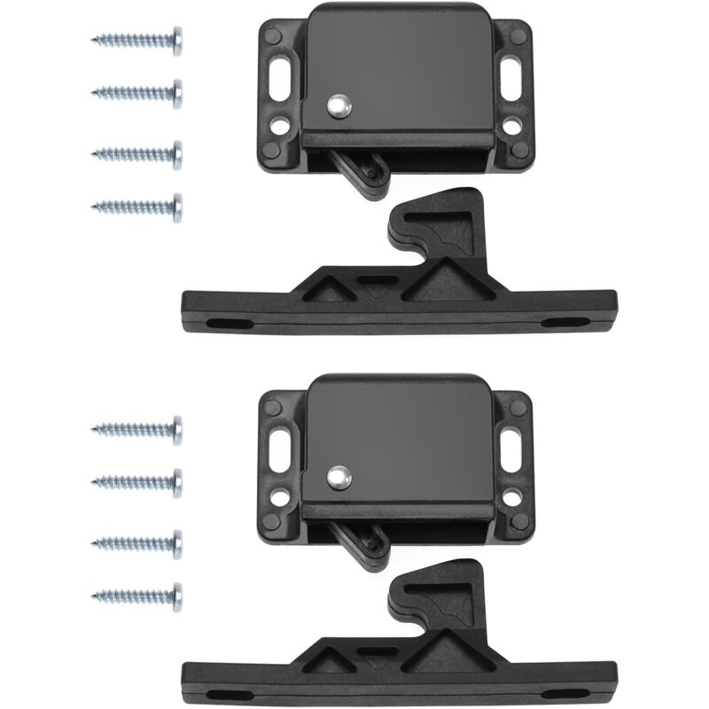 2 pcs Cabinet Door Catches With 8 Screws For Rv, Caravan Door Latches, Accessories For Cabinets, Sliding Doors, Home, - Image 1