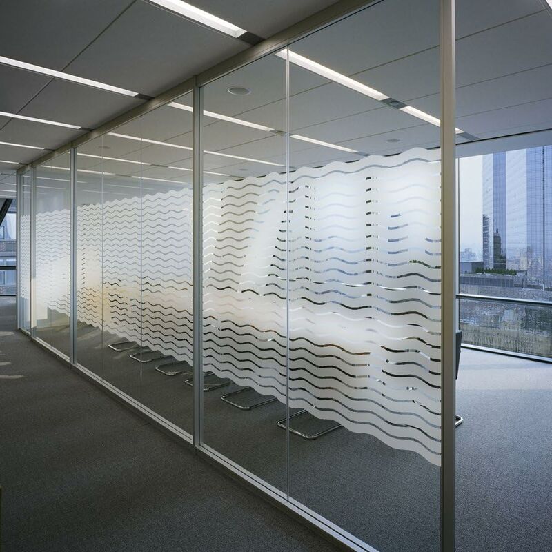 Privacy Window Film Frosted Self-Adhesive Window Sticker No Glue Static Cling Glass Film Opaque Uv Protection Wave - Image 3