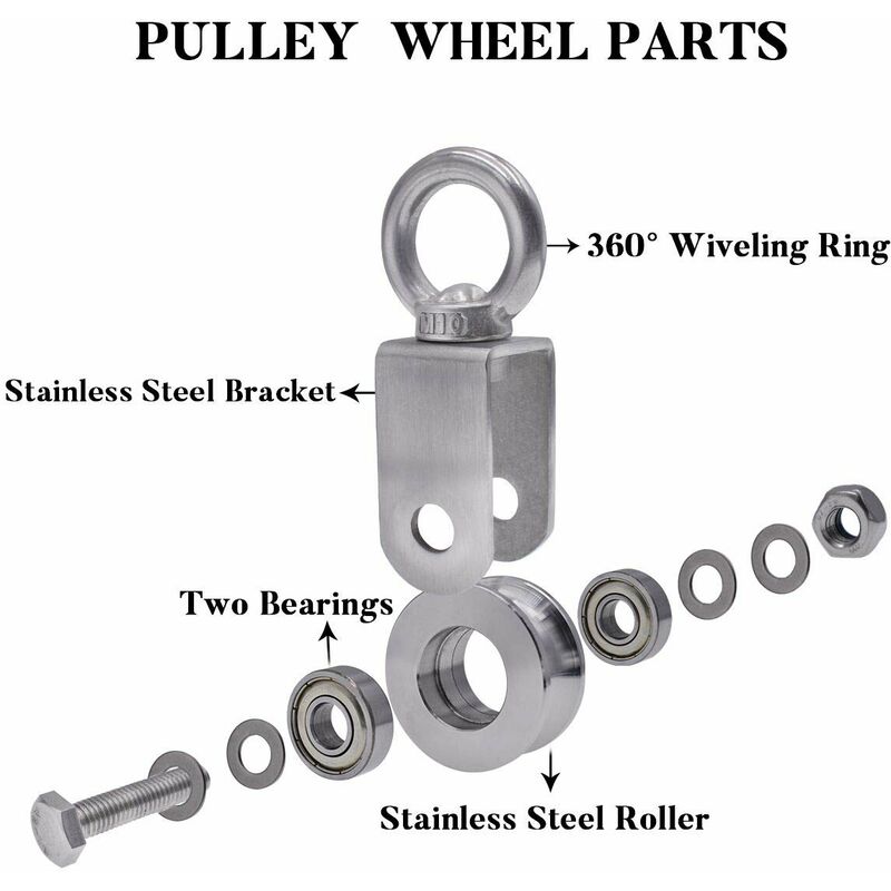 304 Stainless Steel ROpe Pulley Block, Max Load 200Kg - Image 3
