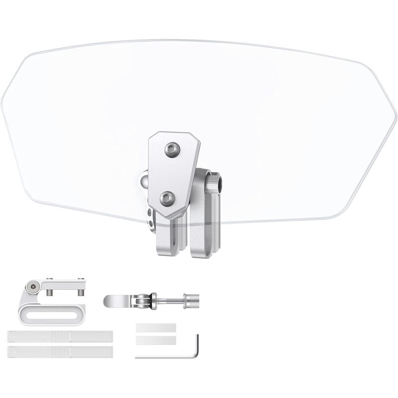 Motorcycle Windshield Adjustable Clip On Windscreen Extension Spoiler Wind Deflector For Motorcycle-Transparent - Image 1