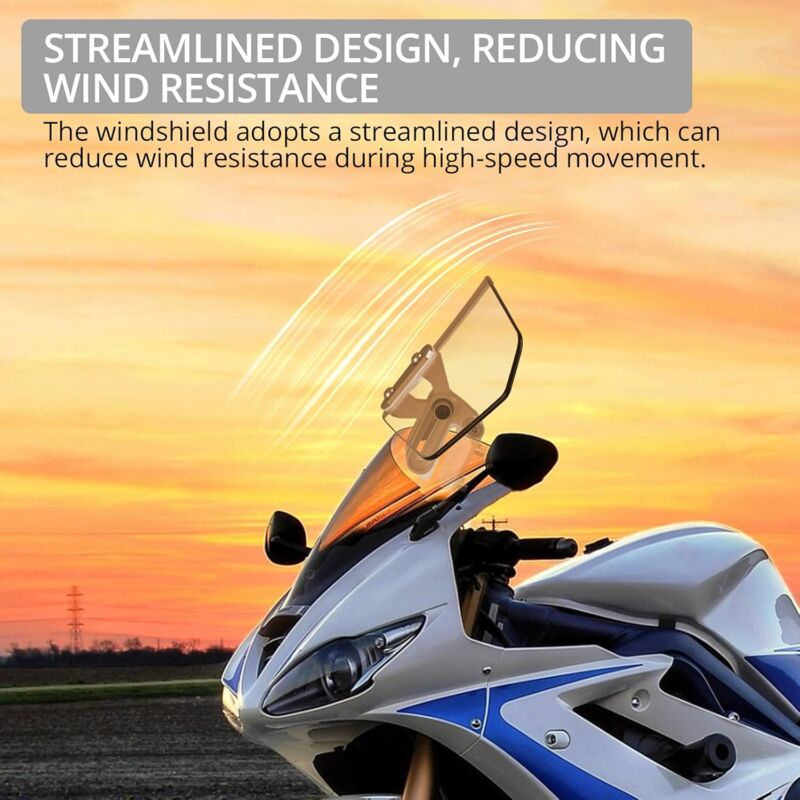 Motorcycle Windshield Adjustable Clip On Windscreen Extension Spoiler Wind Deflector For Motorcycle-Transparent - Image 2