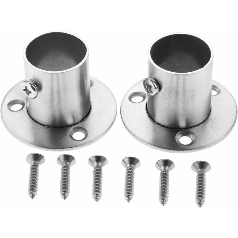 2 Pack Stainless Steel Closet ROd Brackets With Flange - Image 1