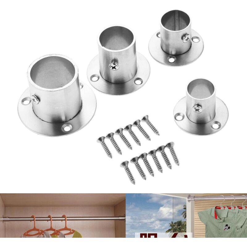 2 Pack Stainless Steel Closet ROd Brackets With Flange - Image 3