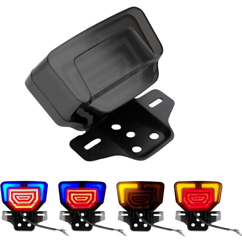 LED Motorcycle Tail Light Integrated Turn Signal,LED Brake Light,Driving Light With Waterproof License Plate Holder For - Image 1