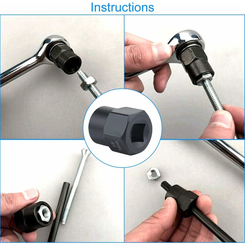 13 pcs Twist Socket Set, 9.5Mm DAmaged Bolt Extractor, Handle Nut Extractor Socket Sets For Locking Wheel Nut Removal - Image 3