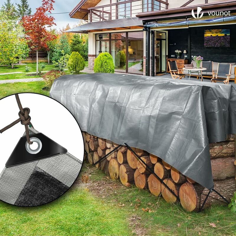 Heavy Duty Waterproof Polyethylene Tarpaulin 160G/M² Grey And Black 3X4M - Image 2