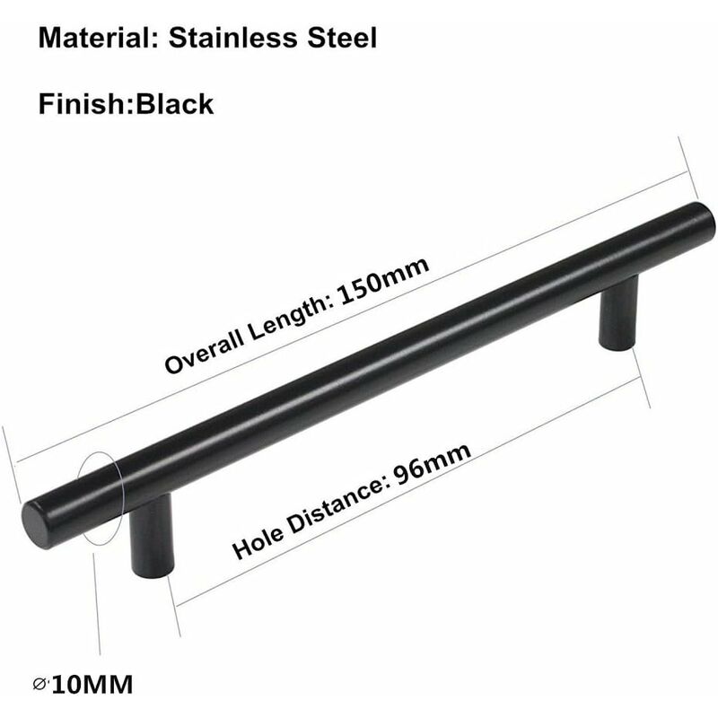 20 pcs Black Furniture Handle Black Kitchen Cabinet Handle T Handles Black Drawer Cupboard Handles - Image 2