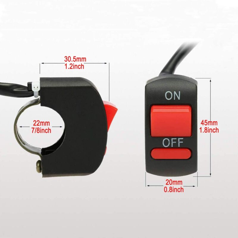 1 Piece Motorcycle Handlebar Switch On Off Push Button Bike Motorbike Tuning Part For U5 U7 U2 LED Headlight Scooter - Image 2
