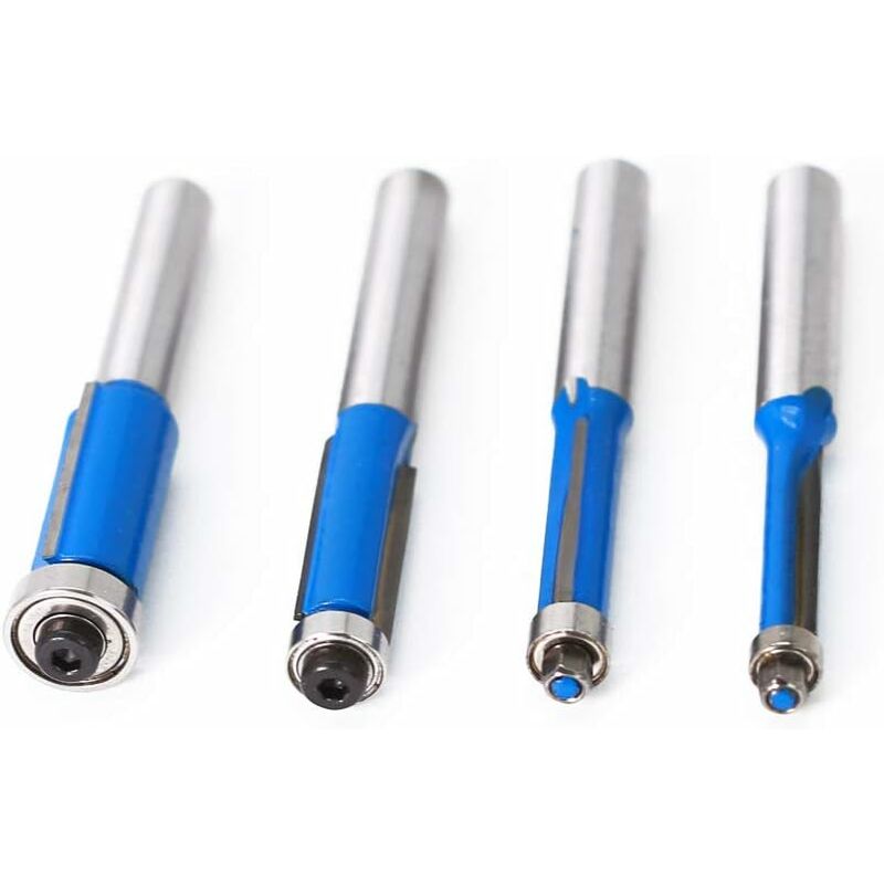 4 pcs 8Mm Copy Bit Diy Woodworking Milling Cutter Tools With Top Bearing, Flush Trim ROuter Bit Shank - Image 4