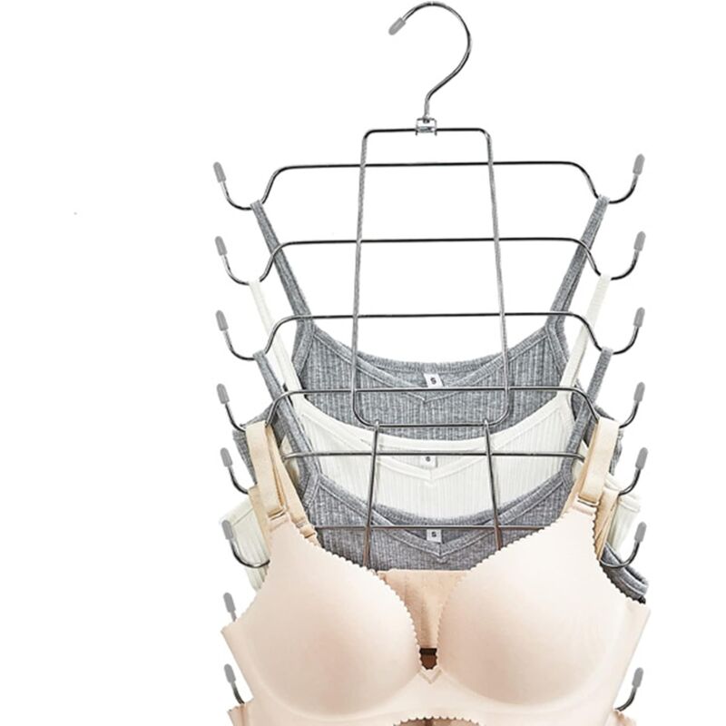 Foldable Space Saving Hanger, Multi-Layer Camisole Hanger, Multifunctional Metal Hangers, Ideal For Underwear, Belts, - Image 1