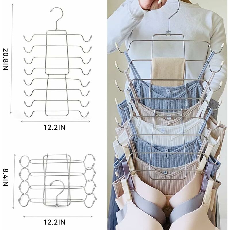 Foldable Space Saving Hanger, Multi-Layer Camisole Hanger, Multifunctional Metal Hangers, Ideal For Underwear, Belts, - Image 3