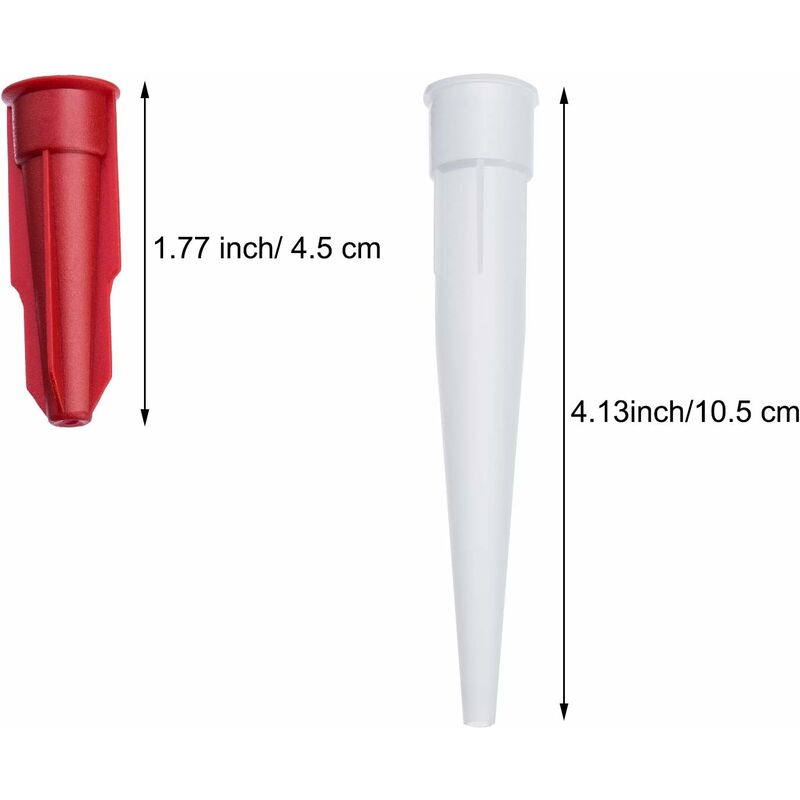 24 Pack Caulk Nozzle Caps, Includes 12 Pack White Caulk Nozzles And 12 Pack Red Caulk Nozzle Caps, Plastic - Image 3