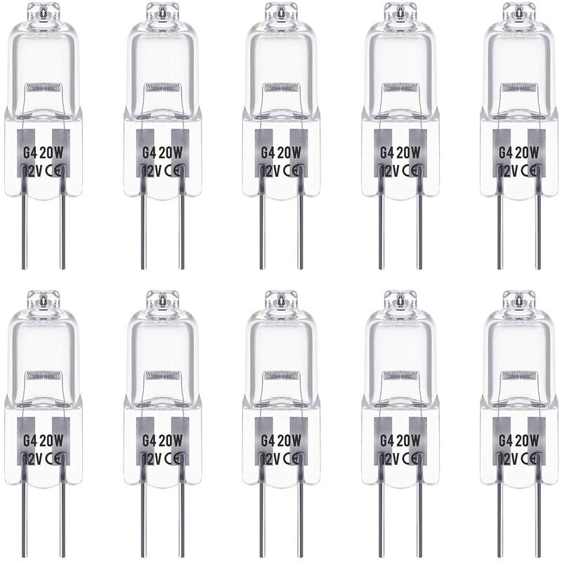 G4 Halogen Bulbs, 12V 20W Halogen Pin Base Lamp, Warm White 3000K, 350Lm, Dimmable, G4 Low Voltage Halogen Lamp, Clear - Image 1