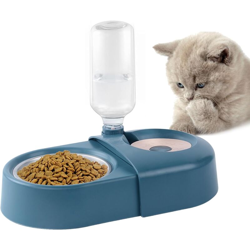 Cat Bowl, Dog Bowl, Automatic Water Bottle, Tilted Raised Water Bowl For Small And Medium Dogs And Cats - Image 1