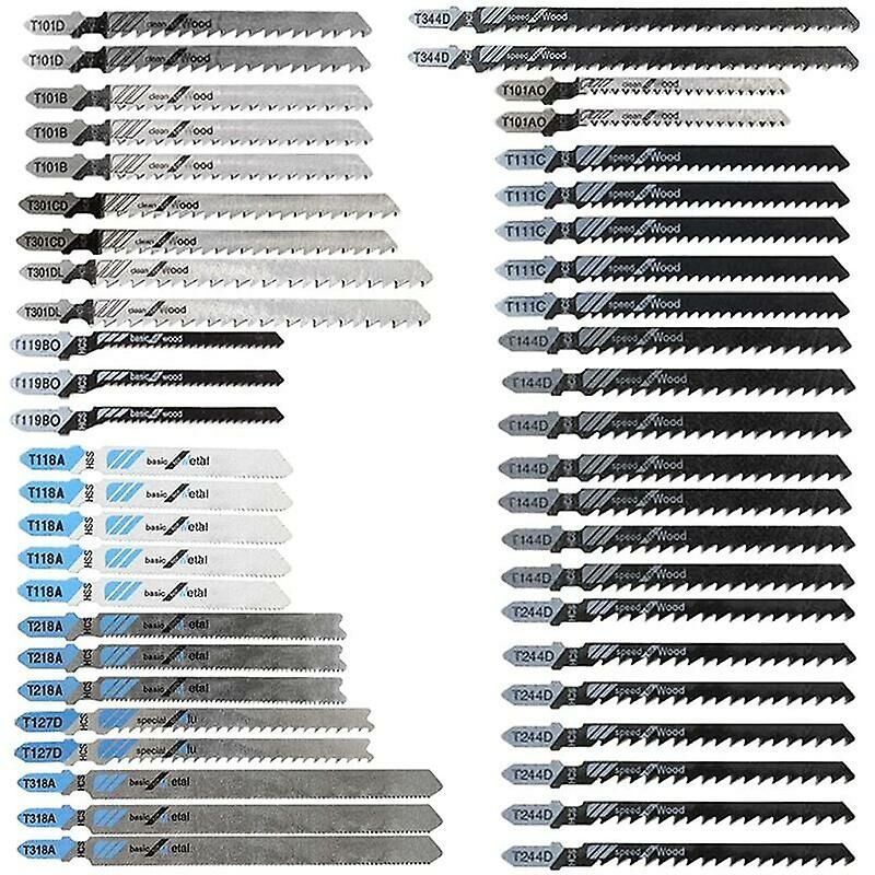 48 pcs T-Shank Jigsaw Blades, Made Of Hcs/Hss, With Storage Case For Cutting Wood, Plastic And Metal - Image 1