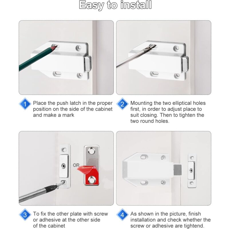 Push To Open 2 Pieces Push Open Push Door Cupboard Magnet Closure For Cabinet Drawer System Magnetic Latch Lock Push - Image 4