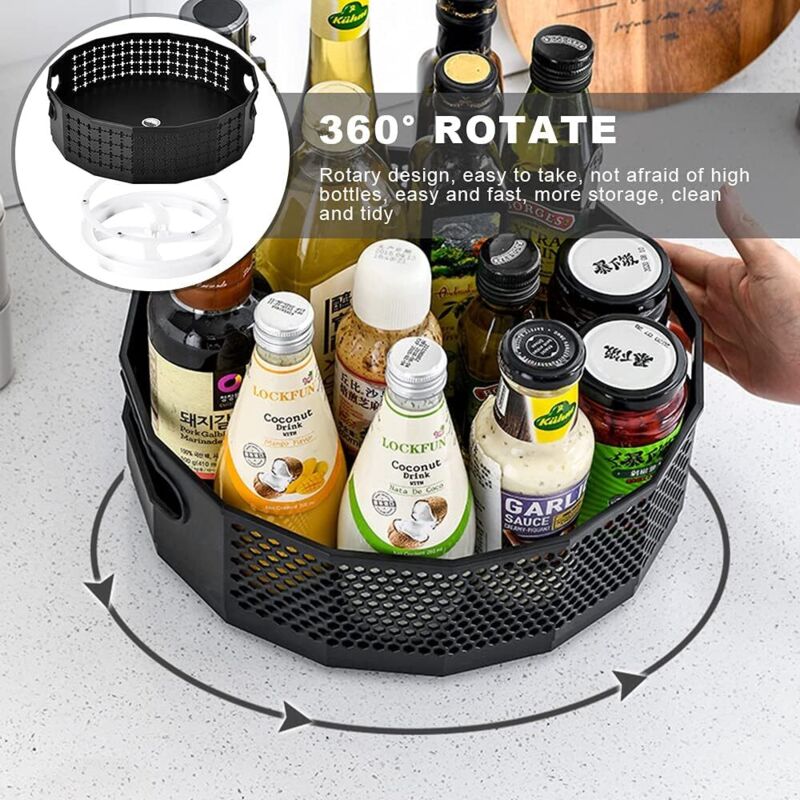 Turntable, Plastic Spice Rack Organizer For Spices Condiments Kitchen Storage, Kitchen Cupboard Turntable, Spice Rack - Image 3