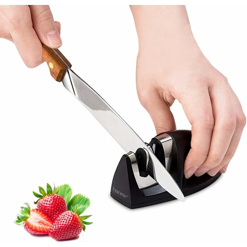 Professional Kitchen Sharpener 2 In 1 Manual Sharpener For All Sizes Stainless Steel And Ceramic Knives, Non-Slip Base - Image 1