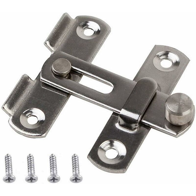 Door Latch Sliding Lock, Stainless Steel Door Lock With Screws Security Door Latches For Window, Garden And Door - Image 1