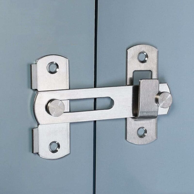 Door Latch Sliding Lock, Stainless Steel Door Lock With Screws Security Door Latches For Window, Garden And Door - Image 2