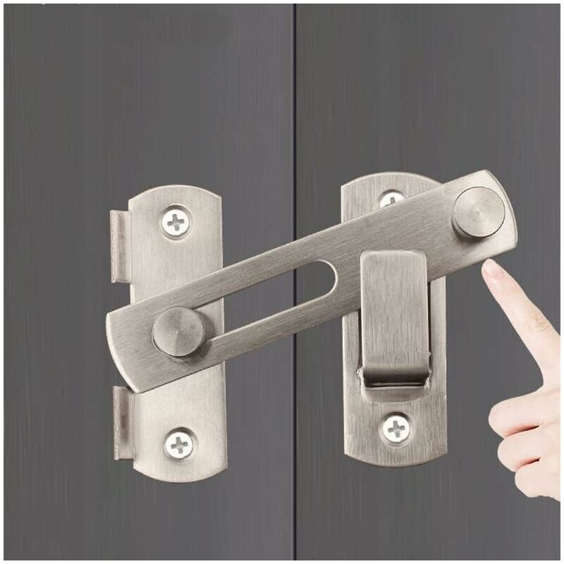 Door Latch Sliding Lock, Stainless Steel Door Lock With Screws Security Door Latches For Window, Garden And Door - Image 4