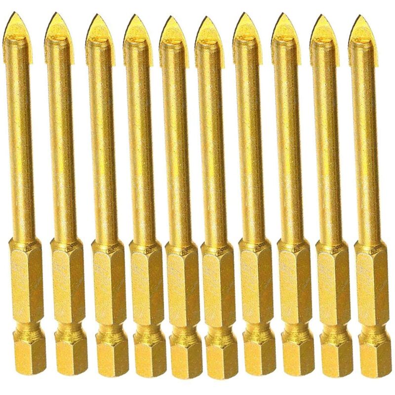 10 pcs 6Mm Tungsten Carbide Drill Bit Set With Flat Hex Shank For Mirror Porcelain Marble - Image 1
