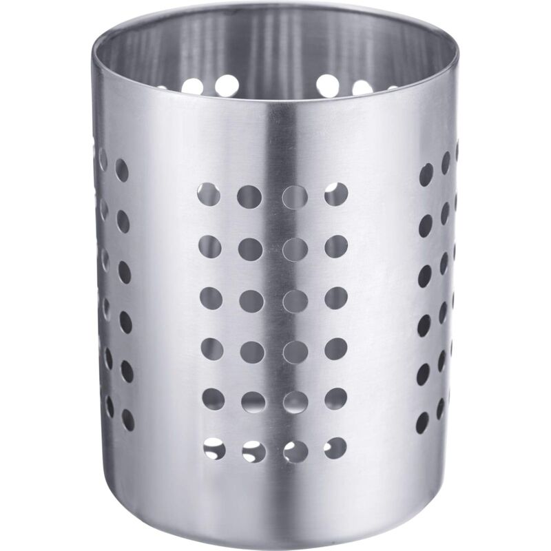 Cutlery Drainer/Utensil Holder, ROund, Diameter: 10 Cm, Height: 13 Cm, Stainless Steel, Silver - Image 1