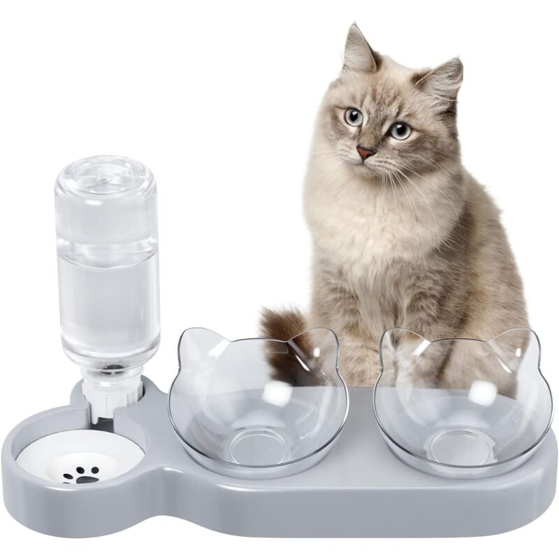 Cat Bowl, 15° Tilting Cat Water Bowl, Automatic Cat Bowl, Cat Feeders And Waterers, Non-Slip Cat Bowl, Cat Bowl - Image 1