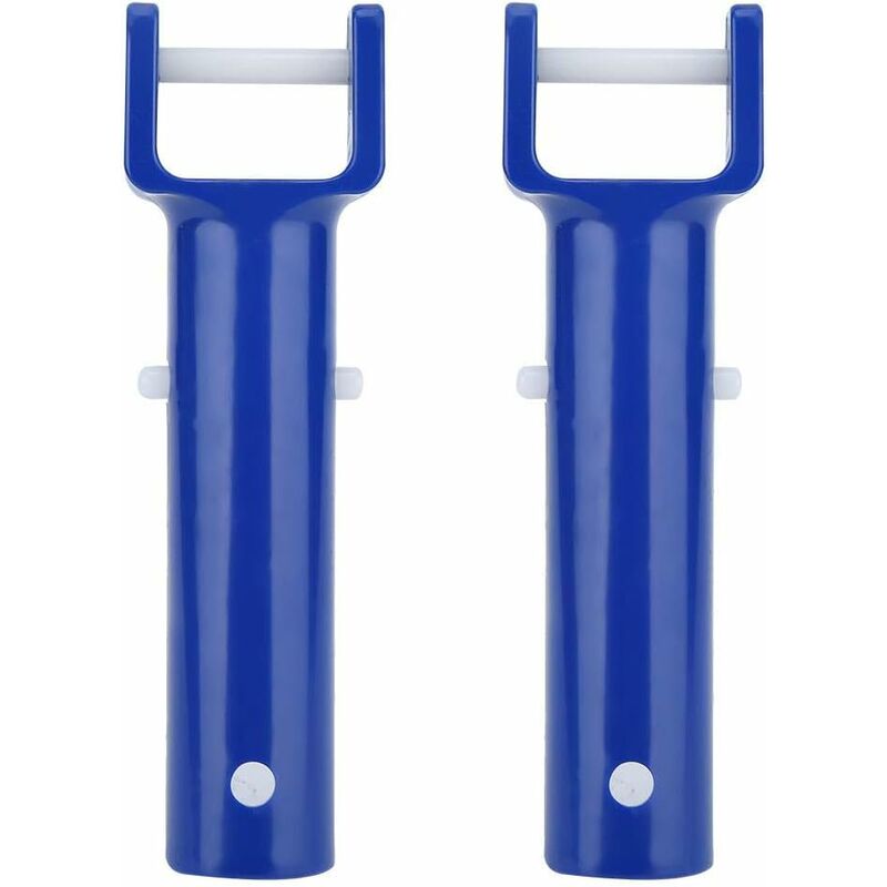 2 pcs V-Shaped Head Handle, Blue Swimming Pool V-Shaped Clip Brush Head Handle Replacement Pool Accessories - Image 1