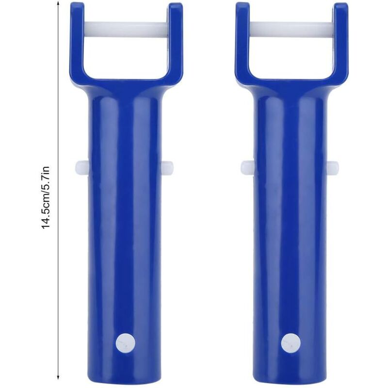 2 pcs V-Shaped Head Handle, Blue Swimming Pool V-Shaped Clip Brush Head Handle Replacement Pool Accessories - Image 2