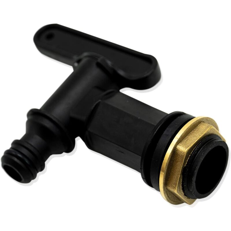 Rain Barrel Hose Tap/ ¾ Bsp Thread Replacement Faucet Plastic Connector Snap-Fit Beer Home Brew - Image 1