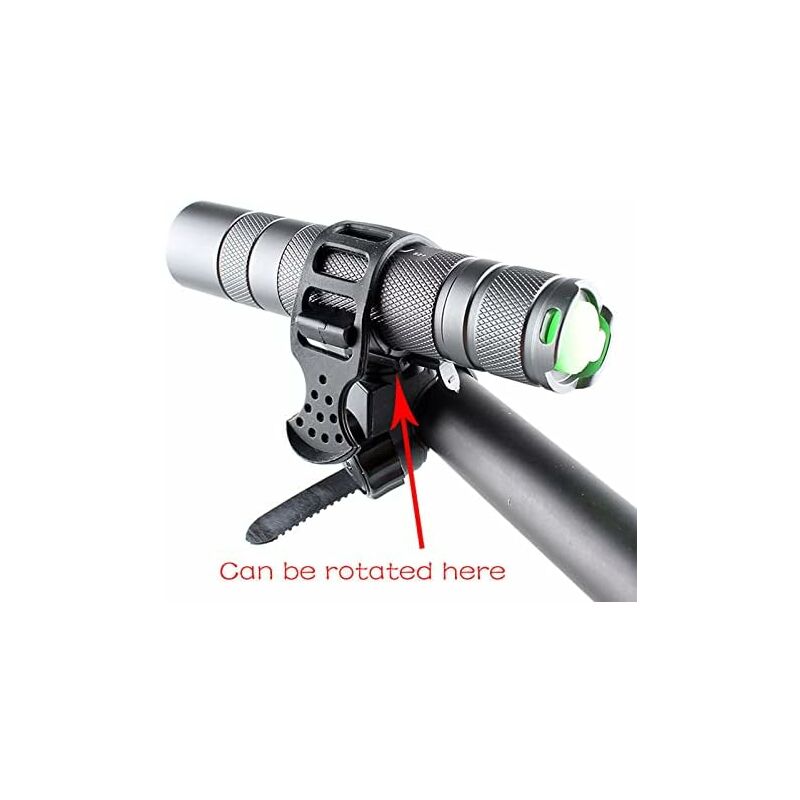 Bicycle Flashlight Mount Clip 360 Degree ROtation Universal LED Bike Light Holder - Image 4