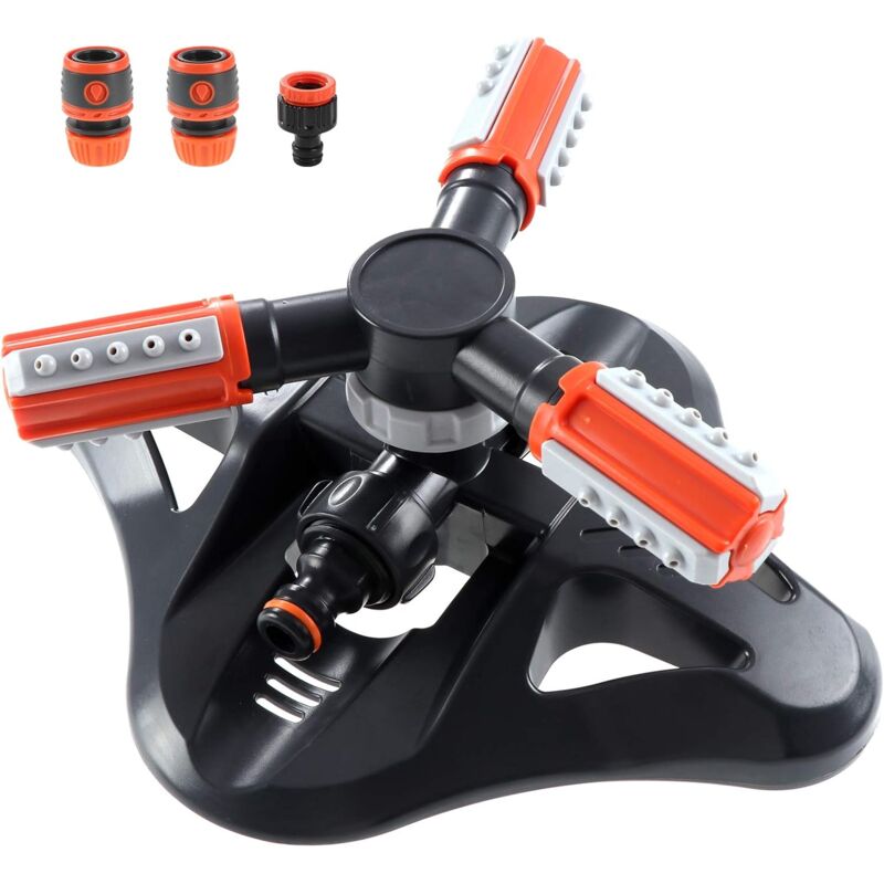 Garden Sprinkler, 360° ROtating 3 Arm Automatic Lawn Sprinkler Watering Irrigation - Image 1