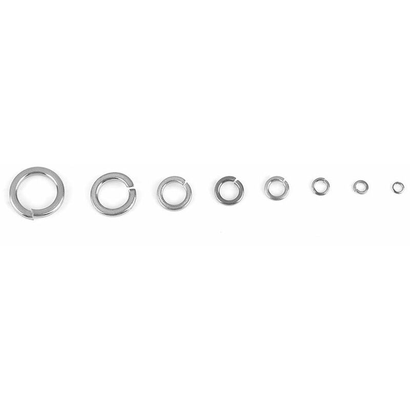 180 pcs 8 Size 304 Stainless Steel Spring Washer Assortment Kit, Spring Washers Kit M2.5 M3 M4 M5 M6 M8 M10 - Image 3
