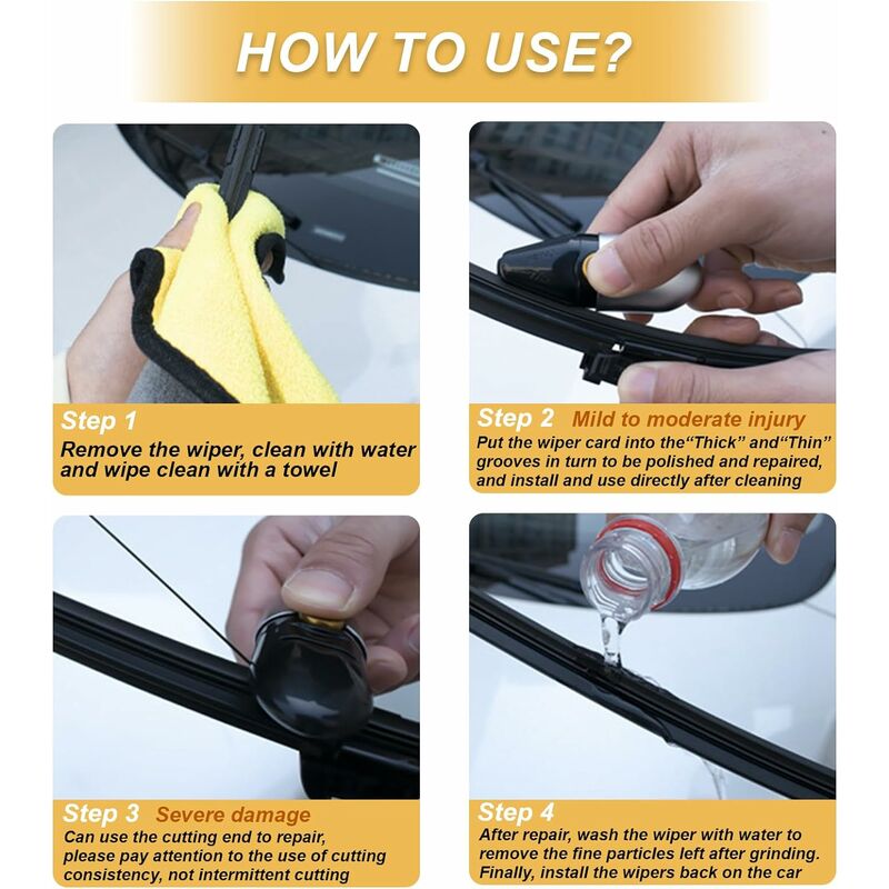 Wiper Repair Device, Car Windshield Wiper Strip Repairer Portable Restore Windshield Wiper Strip Renovator Wiper - Image 4