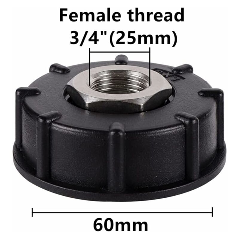 Ibc S60X6 Water Tank Adapter Coarse Thread With Hose Connector Stainless Steel Valve Spout Fittings (3/4