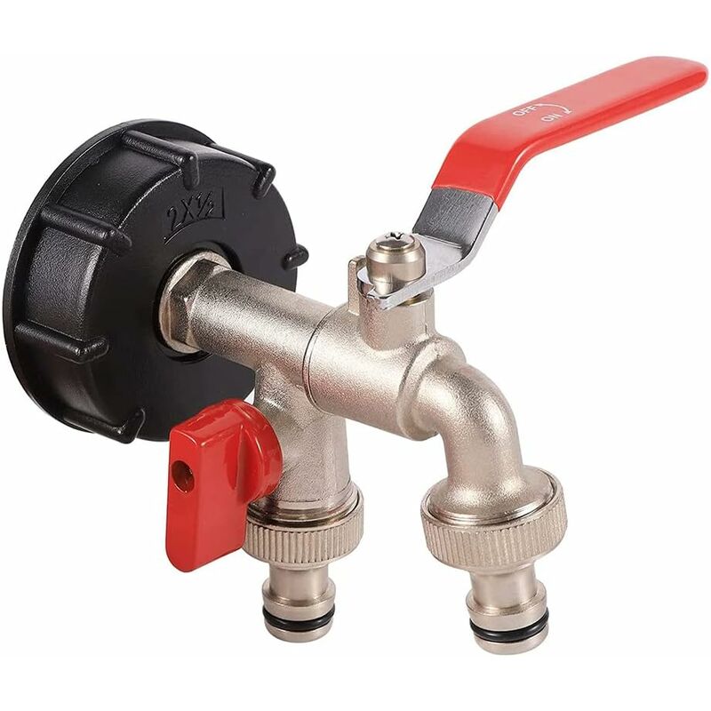 Ibc S60X6 Water Tank Adapter Coarse Thread With Hose Connector Stainless Steel Valve Spout Fittings (3/4