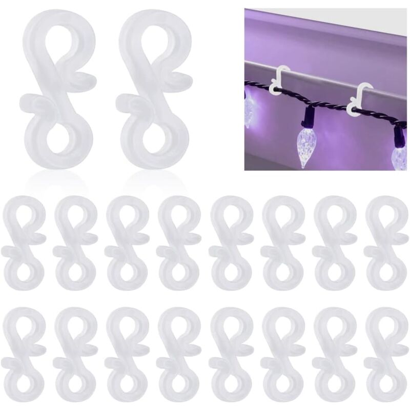 150 pcs Mini Plastic Weatherproof Gutter Hooks For Christmas - Image 1
