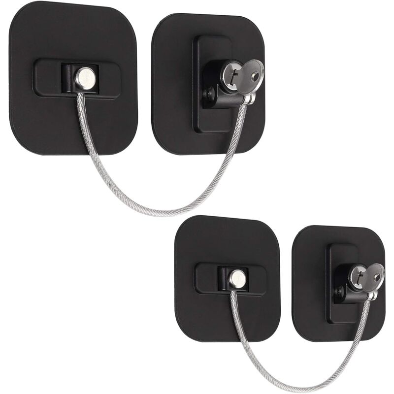 Child Window Lock, 2 pcs Safety Window Locks Window Locks Child Safety Protection Baby With Stainless Steel Cable - Image 1