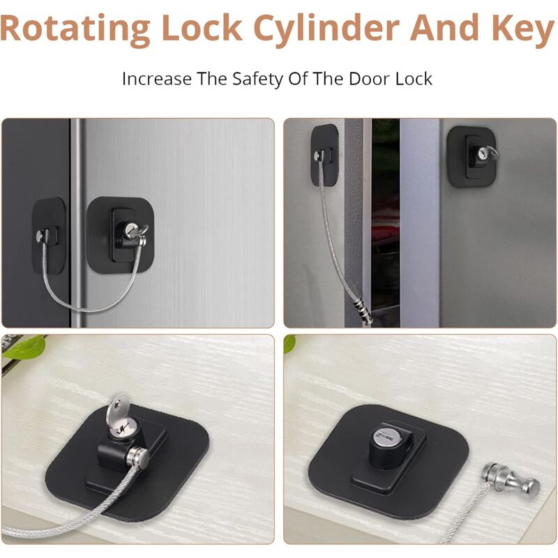 Child Window Lock, 2 pcs Safety Window Locks Window Locks Child Safety Protection Baby With Stainless Steel Cable - Image 2