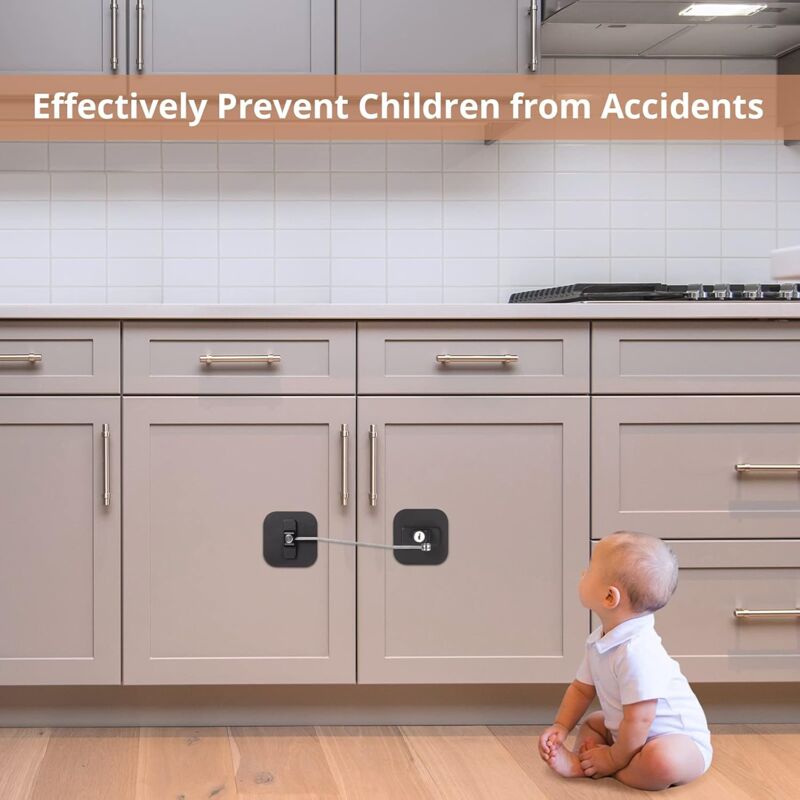 Child Window Lock, 2 pcs Safety Window Locks Window Locks Child Safety Protection Baby With Stainless Steel Cable - Image 3