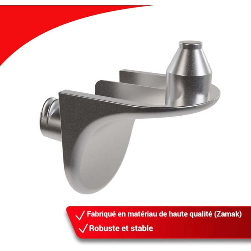 50 pcs Double Tenon Corner Brace Shelf Brackets - 5Mm Safety Shelf Brackets - Nickel Plated Zamak Shelf Support - Image 1