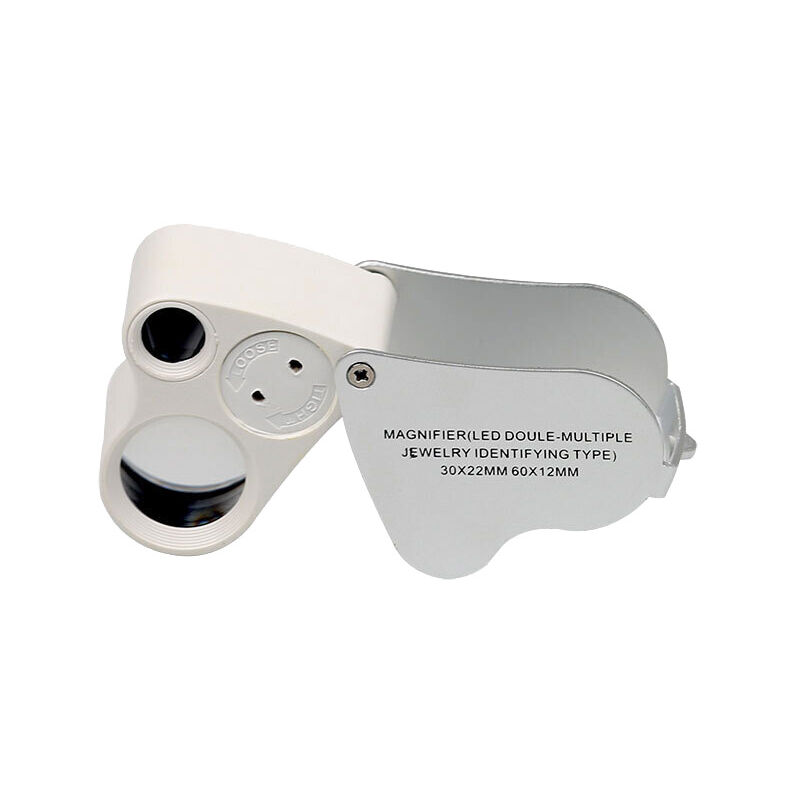 LED Illuminated Jeweler'S Loupe Dual Focus Magnifier, 60X, 12Mm And 30X - Image 1