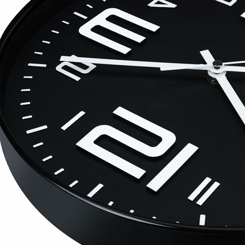 Silent Clock, 30Cm Quartz Silent Clocks, Battery Powered, Modern Style Designed For Home, Office And School (Black) - Image 2