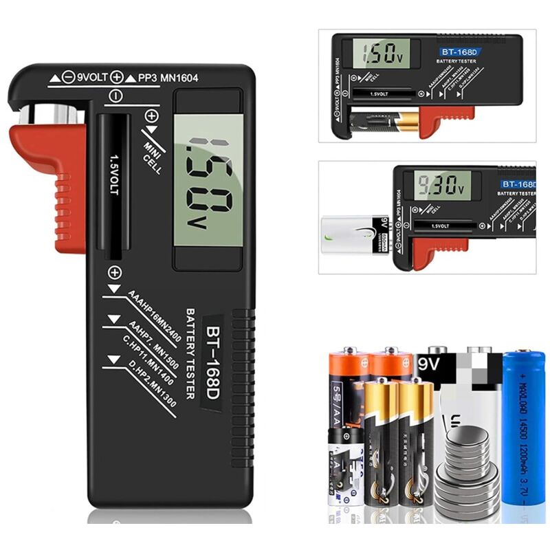 Digital Battery Tester, Universal Battery Tester, Battery Tester, For Aa, Aaa, C, D, Pp3, 9V, 1.5V, Button Cell - Image 1