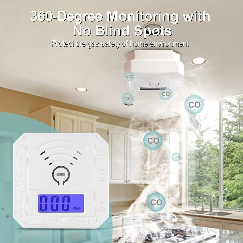 Carbon Monoxide Detector, Ul 2034 Compliant Co Gas Monitor Alarm Detector, Co Sensor With LED Digital Display For Home, - Image 2