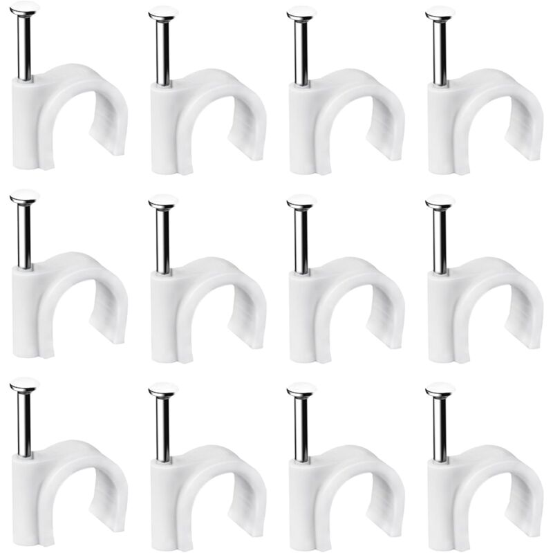 400 pcs Steel Cable Clips Wall Mounted - Various  - Strong - Durable - White - ROund - 400 6Mm - Cable Management - Image 1