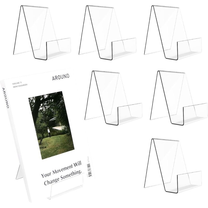 7 Pieces Acrylic Bookends, Clear Bookends, For Office Bookstore Schools Library - 10.5 X 9 X 7.5Cm - Image 1