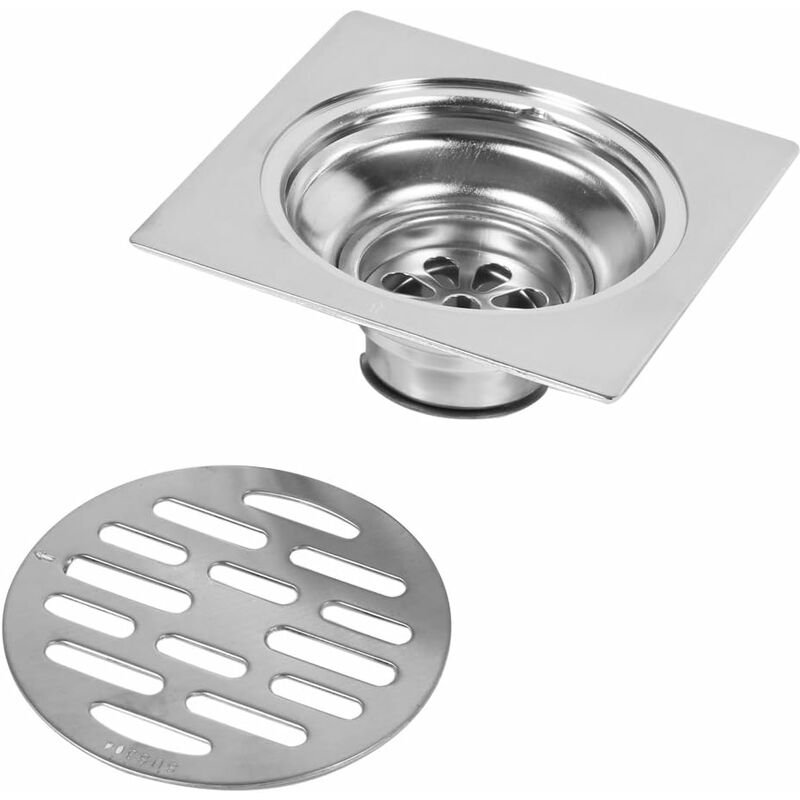 Floor Drain Stainless Steel Thick Anti-Odor Square Shower Drain For Bathroom 100Mm (Style : 2) - Image 1