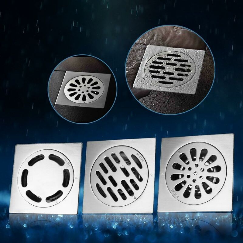 Floor Drain Stainless Steel Thick Anti-Odor Square Shower Drain For Bathroom 100Mm (Style : 2) - Image 4